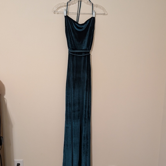 Lucy In The Sky Velvet Maxi Dress in Emerald Green Dress Size Small - Picture 5 of 5